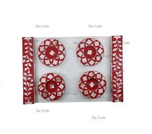 ถาดเสิร์ฟขนมหวานดีไซน์สวยงาม ทำจากอะคริลิค พร้อมด้ามจับไม้และที่รองแก้ว - Product Image 2