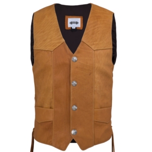 Gilet en cuir personnalisé pour homme / Gilet de motard en cuir véritable pour homme - Product Image 1