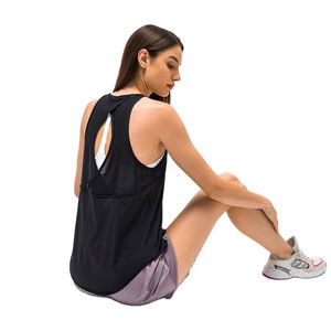 Tops de yoga pour femmes à bas prix, dos nageur, vêtements de sport athlétiques, chemises de sport sans manches, respirantes, débardeur de sport, jersey 100% coton en vrac - Product Image 5