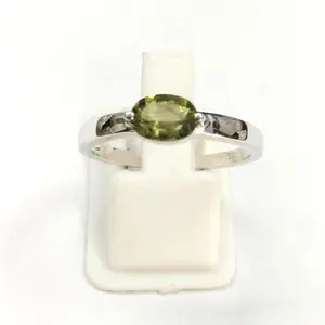 Diopside Gemstone Design molto alla moda CZ Gemstone Emerald Rings anelli in argento Sterling 925