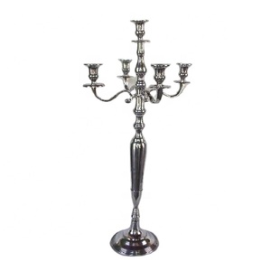 เชิงเทียนอะลูมิเนียมหล่อสูง 106 ซม. ขัดเงาแบบกระจก 5 แขน สำหรับตกแต่งโต๊ะงานแต่งงาน ของตกแต่งบ้าน - Product Image 1