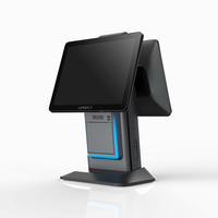 Terminal de point de vente Android LongFly X290 SDK tout-en-un, système de caisse enregistreuse, imprimante, borne de paiement, double écran 15"/10.1", Wi-Fi