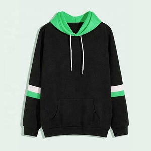 Faible QUANTITÉ MINIMALE DE COMMANDE en gros cool coton femmes à capuche deux tons couleur solide tricoté en vrac pas cher sweatshirts top qualité - Product Image 5