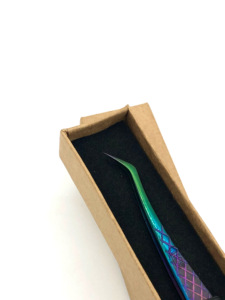 Nouveau Design Style Dauphin 45 Degrés Arc-En-Ciel Plasma Extension De Cils Pince À Épiler En Acier Inoxydable Logo Personnalisé Outil De Beauté - Product Image 3