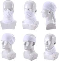 Hijab katun mesh bernapas unisex untuk aktivitas luar ruangan, dengan motif digital print dan penutup leher poliester.