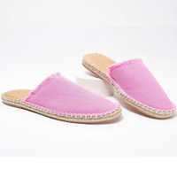 Espadrilles en toile personnalisées à rayures, couleur noire et violette, pour femmes, nouveau modèle