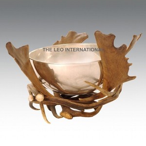 Tazón decorativo redondo con diseño de forma de asta de Metal de aluminio, acentos para el hogar, accesorios para mesa de comedor de cocina, tazón - Product Image 3