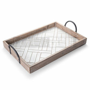 Bandeja de madera para servir alimentos de diseñador, bandejas para aperitivos, alimentos, bebidas, agua, bienvenida a los invitados - Product Image 2