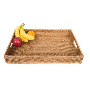 Bandejas de mimbre decorativas de alta calidad, bandeja de mimbre redonda, ecológica, para almacenamiento de frutas, hecha a mano, 100%, 84813366387, 99GD - Product Image 3