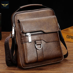 Kangourou marque de luxe Vintage homme sacs en cuir sac à bandoulière pour hommes affaires Messenger sac à bandoulière mâle mode sac à main décontracté - Product Image 5