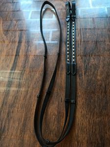 Riendas para Caballo de Cuero Negro Resistente Antideslizante con Cristales Blancos, Equipo Ecuestre Internacional - Product Image 6