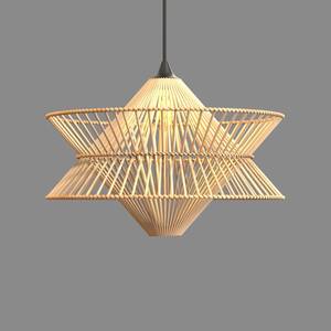 Wicker <b>Willow</b> Rattan Enclosed Diamond Pendant Light Decorative Ceiling Lights Rattan Chandelier Rattan Lamp Wicker Lampshade - Product Image 3