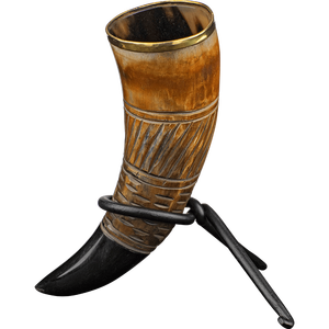 แก้วกันการรั่วของแท้12ออนซ์แกะสลักด้วยมือแตรดื่มเบียร์ยุคกลางทำจากธรรมชาติอุปกรณ์เสริมสำหรับเครื่องดื่มเกรดอาหาร - Product Image 2