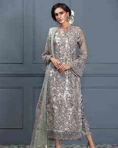 Costume de Kurti noir brodé, conception personnalisé, combinaison pantalon de guerre civile, vente en gros - Product Image 4