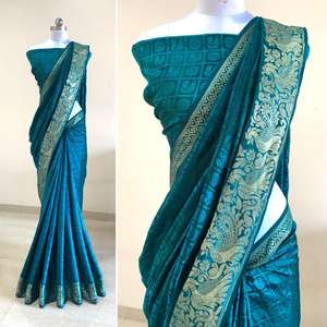 ส่าหรีผ้าไหมเนื้อนุ่มสำหรับสตรีส่าหรีสีสันสดใส - Product Image 4