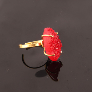 Offre Spéciale Réglable Rouge Sucre Druzy Prong Réglage Marquise Forme Gemme Déclaration Anneau Femmes Fête De Mariage Anniversaires - Product Image 5