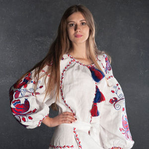 Elegante y moderno diseño vestido de mujer Maxi vestidos de señora de las mujeres manga larga elegante vestido bordado ucraniano bordado vestido - Product Image 1