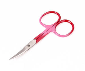 Ciseaux de beauté personnalisables pour nail art et pédicure, avec manche rose, lame en acier inoxydable, lames courbes sûres et affûtées, manucure - Product Image 1