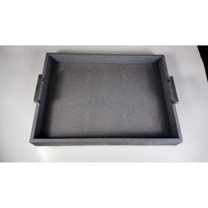 Plateau à thé en laiton tamisé, couleur en charbon de bois Antique 0.62x0.49x0.09 bords de couteaux - Product Image 2