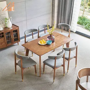 Ev mobilyaları Modern lüks ahşap yemek odası yemek masası seti