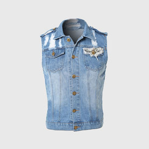 Chaleco Vaquero de algodón lavado ligero de la mejor calidad para niñas, protección principal con decoración de botones y cierre de cremallera - Product Image 2