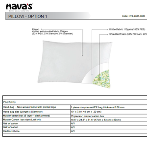 ALMOFADA 01 CON FUNDA DE TELA DE BAMBÚ Y RELLENO DE ESPUMA DESFIBRADA - Product Image 1