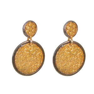 High Quality 925 Sterling Silver Gold Plated Cute <b>Stud</b> <b>Earrings</b> Disk <b>Fashion</b> Jewelry for Party Anniversary Economically Priced - Product Image 1