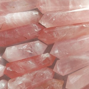Natural Rose Quartz Charms Double Point Crystals Pyramids Tourmaline Coasters | Loose <b>Healing</b> Gemstones Wholesale Guangzhou - Product Image 5