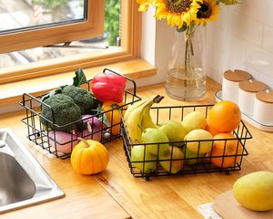 Contemporary Eco-Friendly <b>Iron</b> Storage Basket with Handle for Books Magazines and Kitchen Use Party Durable Decorative Organizer - Product Image 4