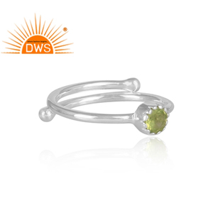 Bague en argent Sterling 925 pour homme, bijou de forme ronde naturelle, sénido vert, vente en gros, possibilité de vente en gros - Product Image 3