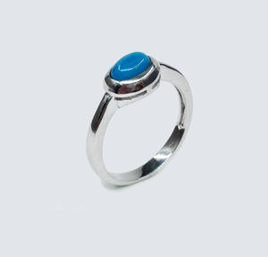 Adjustable Sterling Silver 925 Jewelry Supplier Customized <b>Cheap</b> Unisex Low MOQ Turquoise Gemstones <b>Ring</b> - Product Image 4