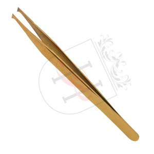 แหนบต่อขนตาปลายสิ่วสีทอง,แหนบปริมาณปลายแหนบสกัดวัสดุไทเทเนียมมืออาชีพ - Product Image 2