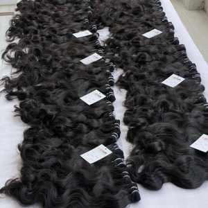 Extensiones de cabello humano 100% indio sin procesar, pelo peruano ondulado a granel con cierre - Product Image 2