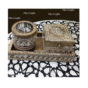 Marvelous Design Wooden <b>Bakhoor</b> Burner With Tray And <b>Oud</b> Box Home And Hotel Fragrance Incense Burner Mabkhara - Product Image 2