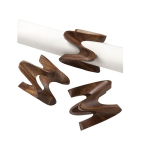 Porte-anneau de serviette en bois poli, en forme hexagonale, pour taille personnalisée, bon marché - Product Image 3