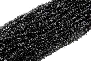 Piedra preciosa de espinela negra Natural de 16 "de largo, chips lisos sin cortar para hacer joyas, cuentas, precio al por mayor - Product Image 6