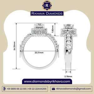 Rikhava Diamonds 10K Anillo solitario de oro blanco Diamantes puros Joyería fina con certificación de pureza de metal - Product Image 2