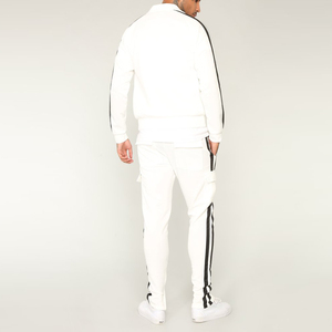 High Quality Men's Side Sleeve Stripe Tracksuit With Logo Running Sports Suit Long Sleeve <b>Jacket</b> & Pants - Product Image 5