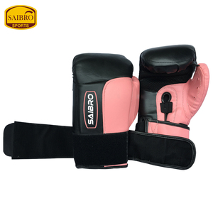 High Quality 14oz Cowhide Synthetic Leather Double Strap Kick Boxing/MMA Training <b>Gloves</b> <b>Mesh</b> Palm Hand Grips for Martial Arts - Product Image 5