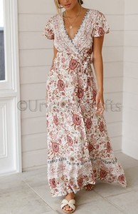 ชุดเดรสยาวสไตล์วินเทจแขนสั้นคุณภาพสูงสำหรับผู้หญิงขายส่ง - Product Image 2