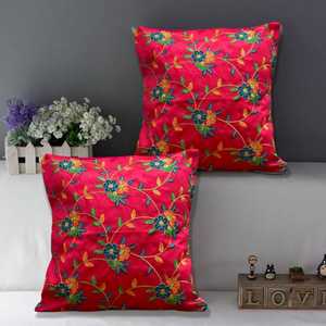 Handmade Embroidered Suzani <b>Cushion</b> Cover <b>Indian</b> Uzbekistan Style Woolen Cotton Solid Print Pattern for Home or Hotel Use - Product Image 3