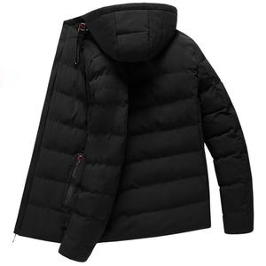 Chaqueta de burbuja acolchada de calidad superior para hombre informal con estilo, cortavientos con aislamiento cálido con sudaderas con capucha de color negro - Product Image 5