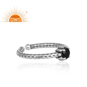 Natural Black Onyx Gemstone Prong <b>Set</b> <b>Ring</b> Jewelry Wholesaler 925 <b>Silver</b> Oxidized <b>Ring</b> Jewelry Supplier - Product Image 3