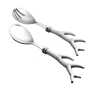 Ensemble de service de bar à salade ensembles de couverts à poignée en aluminium ensemble de serveur de salade poli argent mat en acier inoxydable de haute qualité - Product Image 1