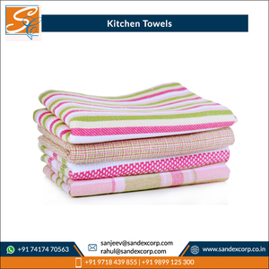 Serviettes en toile de lin de bonne qualité à haute capacité d'absorption d'eau 100% coton/serviettes de cuisine de golf à carreaux en coton d'Inde - Product Image 6