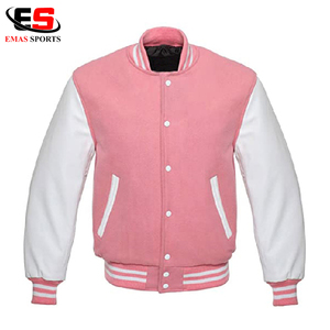 Chaquetas universitarias de calidad superior para hombre, manga con dobladillo acanalado liso, puños, cuello, cierre de botón a presión, cierre de botón a presión para mujer - Product Image 5