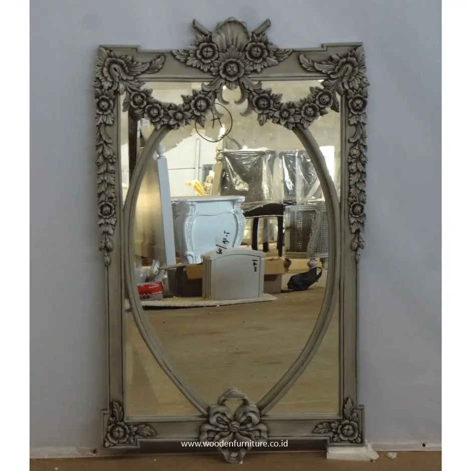Antique Reproduction Mirror Frame French Style Wooden Accessories