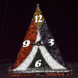 Wholesaler of Multi Gemstone Pyramid Orgone Healing <b>Clock</b> : Multi Gemstone Pyramid Orgone Healing <b>Clock</b> for Sale - Product Image 1