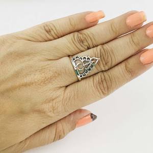 Bague de mariage et de fête créative en argent sterling 925, faite à la main, sertie clos, légère, de style unique et design - Product Image 6