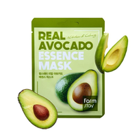 Masque à l'essence d'avocat FARMSTAY REAL - Cosmétique fabriqué en Corée - Anti-âge, anti-rides, blanchissant, lifting du visage, hydratant, éclaircissant